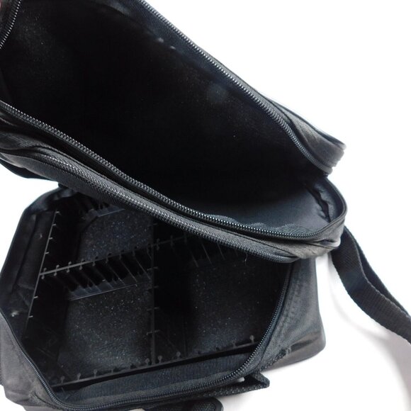 Black Soft Cassette Tape Carrying Case Bag Adjustable Strap MM Holds 10 Tapes - Picture 6 of 9